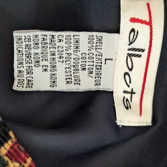 Talbot's Vintage Green and Blue Paisley and Plaid Corduroy Tailored Vest - Picture 8 of 8